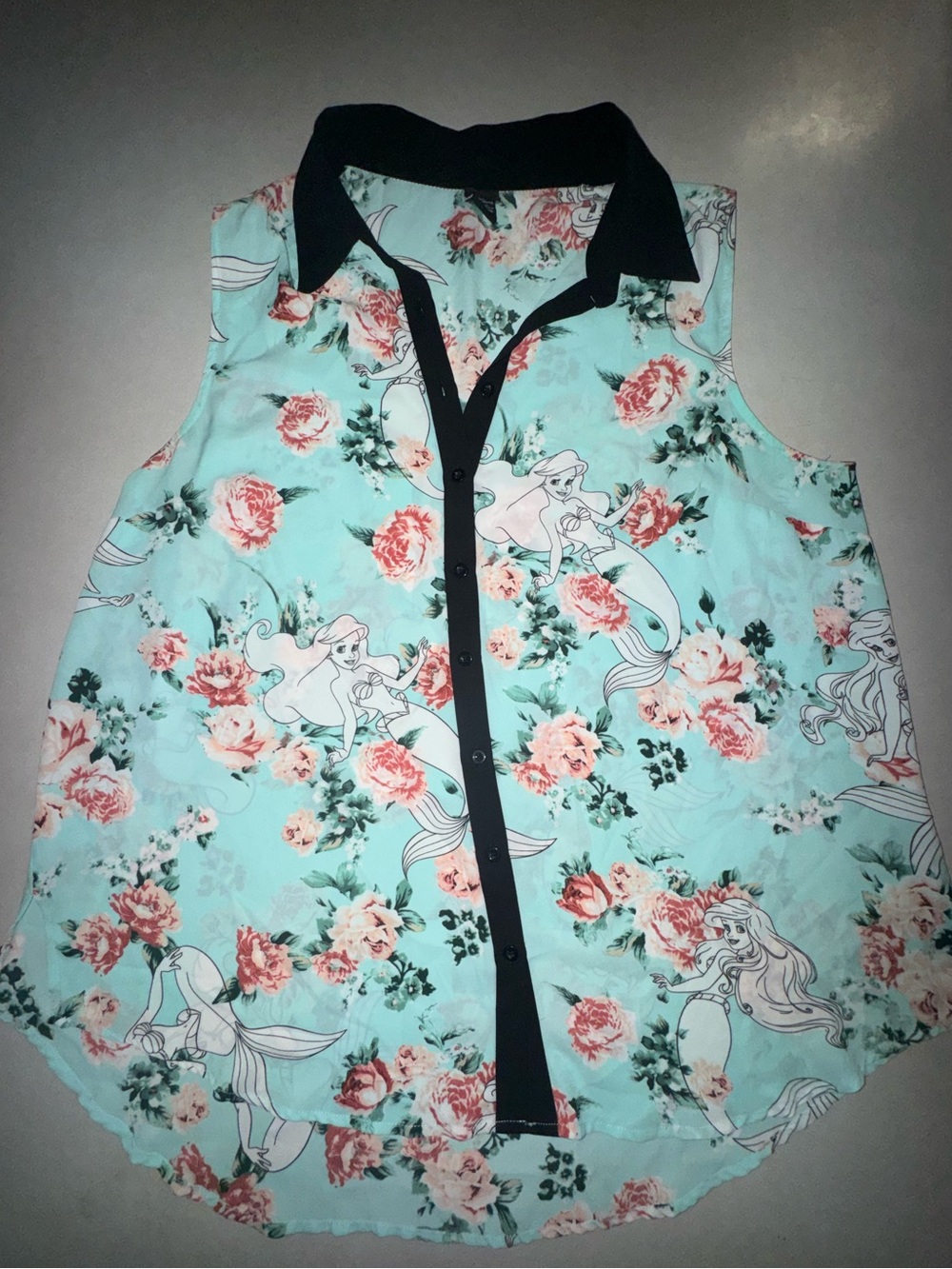 Hot Topic Ariel The Little Mermaid Top Plus Size 1 1X XL Sleeveless Disney